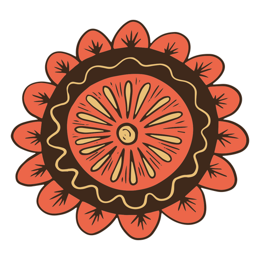 Day of the dead flower color stroke PNG Design