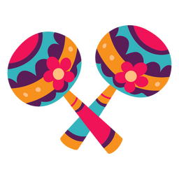 Day of the dead maracas flat PNG Design