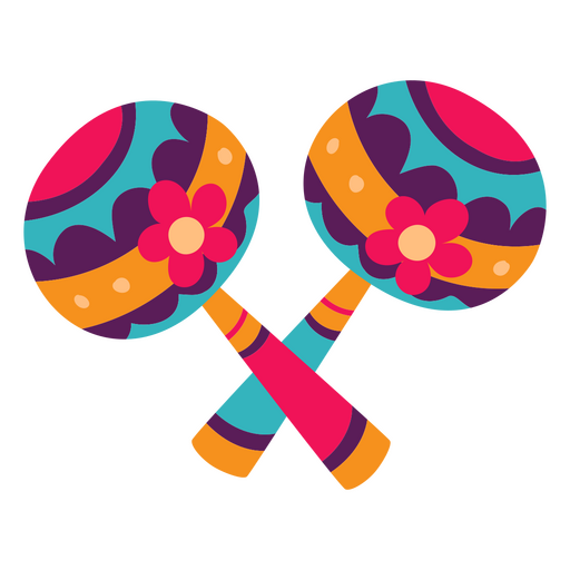 Day of the dead maracas flat PNG Design