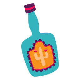 Day of the dead alcohol bottle flat PNG Design Transparent PNG