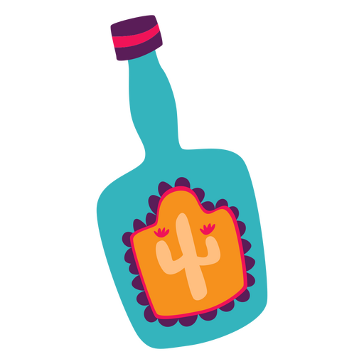Day of the dead alcohol bottle flat