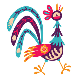 Día de muertos pollo colorido plano Diseño PNG