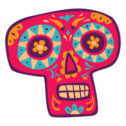 Day Of The Dead Pink Skull Flat PNG & SVG Design For T-Shirts