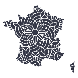 France map silhouette mandala cut out PNG Design