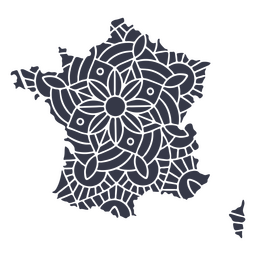 Francia mapa silueta mandala recortada Diseño PNG