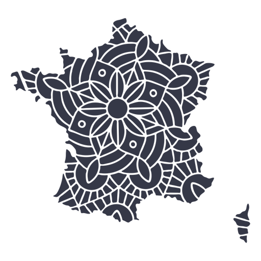 France map silhouette mandala cut out