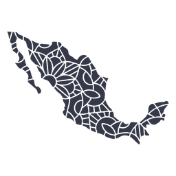 Mandala da silhueta do mapa do México cortada
