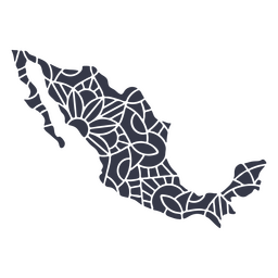 Mexico map silhouette mandala cut out PNG Design