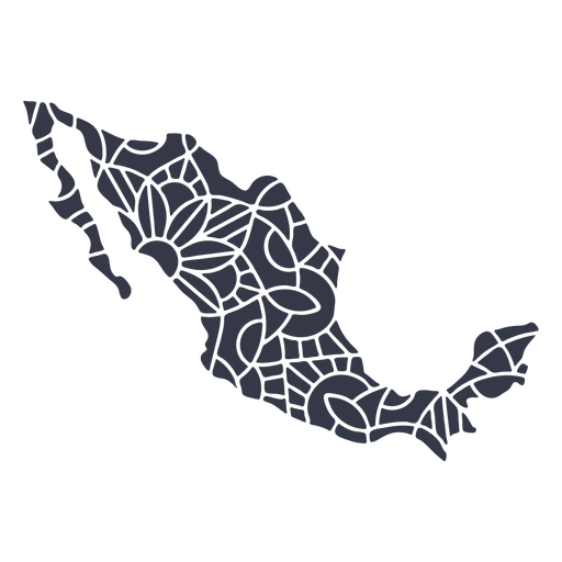 Mexico map silhouette mandala cut out