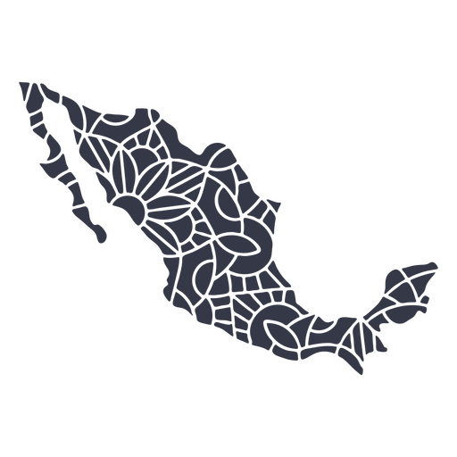 México mapa silueta mandala recortada Diseño PNG