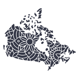 Canada map silhouette mandala cut out PNG Design