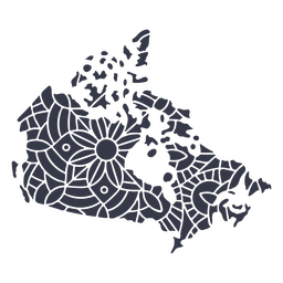 Mandala da silhueta do mapa do Canadá cortada