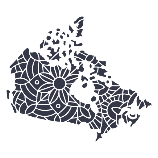 Canadá mapa silueta mandala recortada Diseño PNG