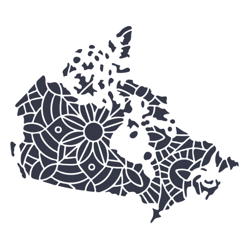 Kanada Karte Silhouette Mandala ausgeschnitten PNG-Design