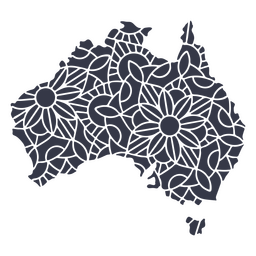 Australien Karte Silhouette Mandala ausgeschnitten PNG-Design