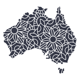 Mandala da silhueta do mapa da Austrália cortada