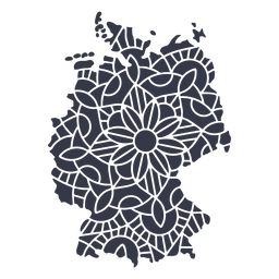 Mandala da silhueta do mapa da Alemanha cortada Transparent PNG