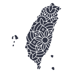 Mandala de silhueta de mapa de Taiwan cortada Transparent PNG