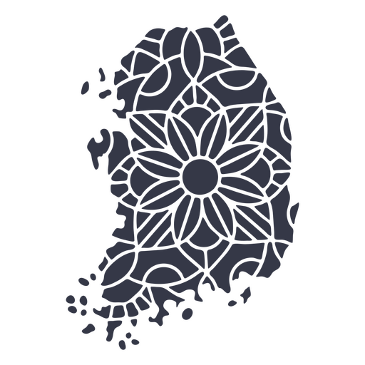 Irlanda mapa silueta mandala recortada