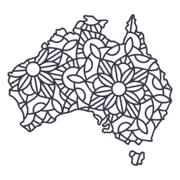 Curso de mandala de silhueta de mapa da Austrália