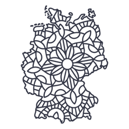 Alemania mapa silueta mandala trazo Diseño PNG