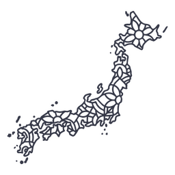 Japan map silhouette mandala stroke PNG Design Transparent PNG