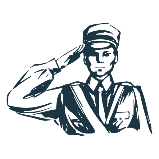 Soldier salute veterans day element PNG Design