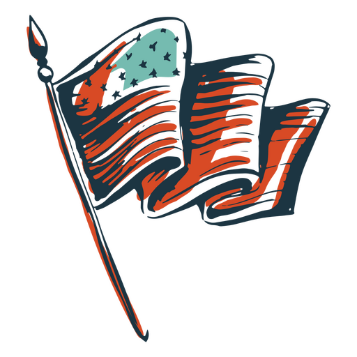 Elemento dibujado a mano bandera americana Diseño PNG