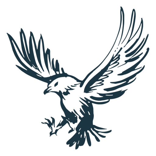 Elemento desenhado à mão de águia americana