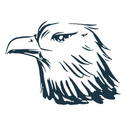 Elemento desenhado à mão de cabeça de águia americana Desenho PNG