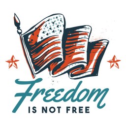 American flag freedom hand drawn badge PNG Design