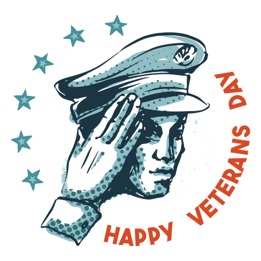 Veteran's day soldier salute badge PNG Design