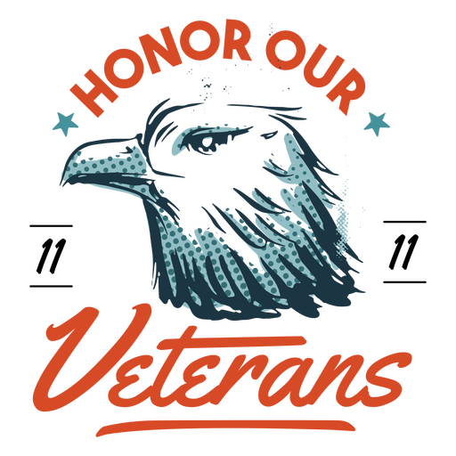 Veteran's day eagle badge PNG Design