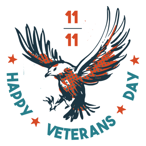 Veteran's day flying eagle badge