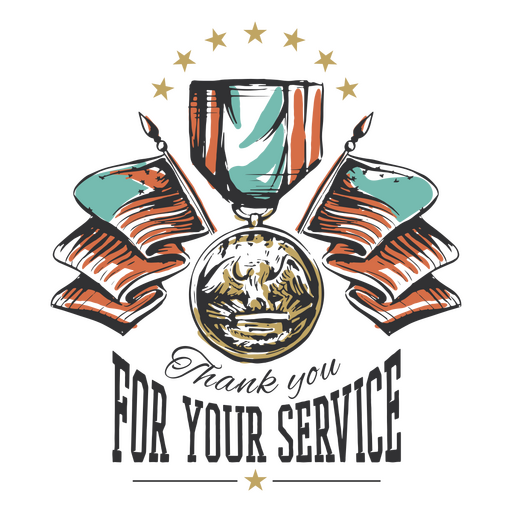 Veteran's day medal badge element PNG Design