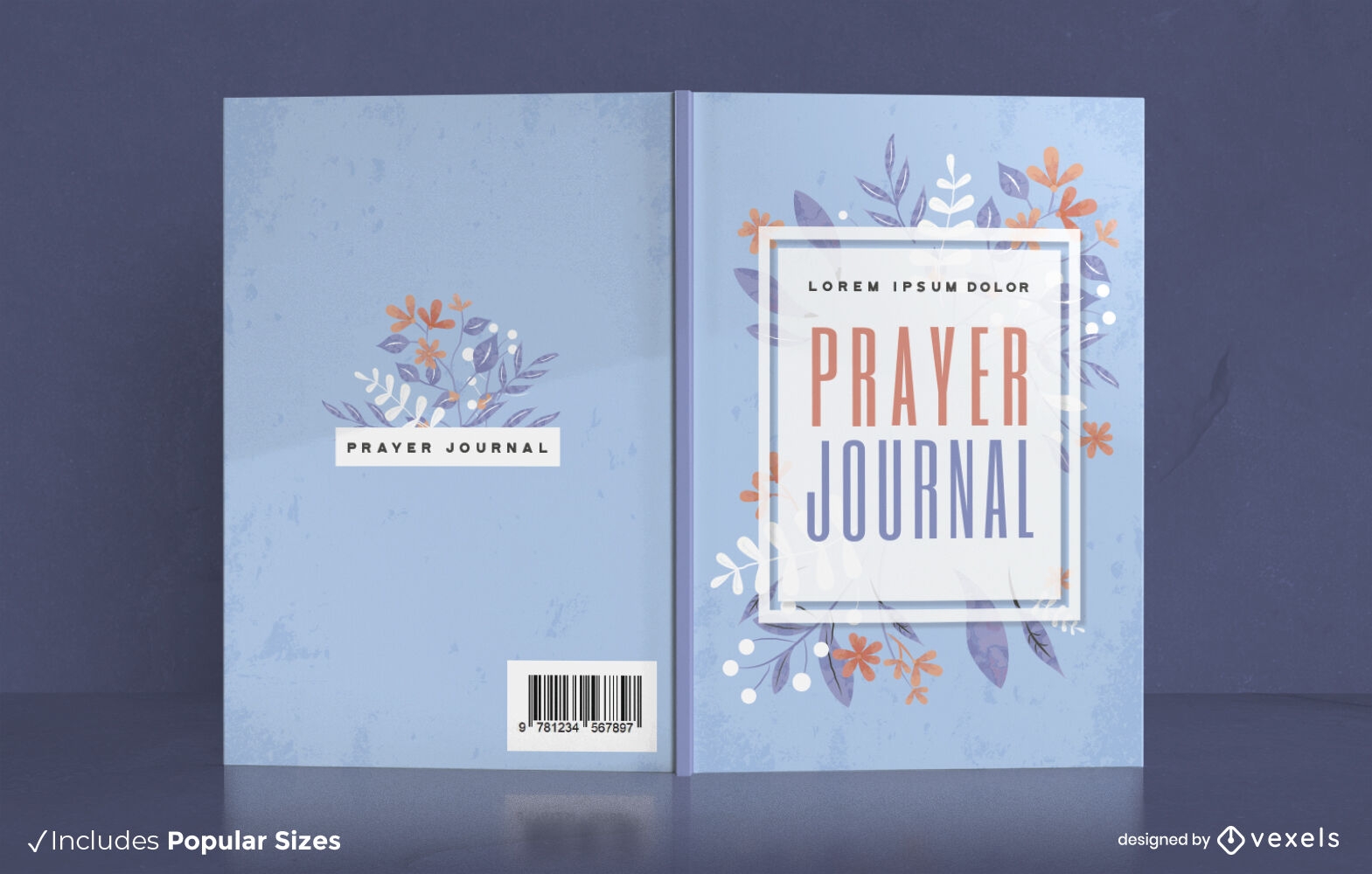 Prayer journal watercolor floral cover design