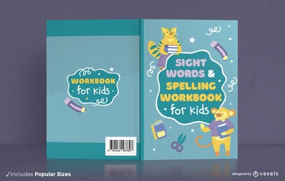 Lovely spelling workbook book cover design