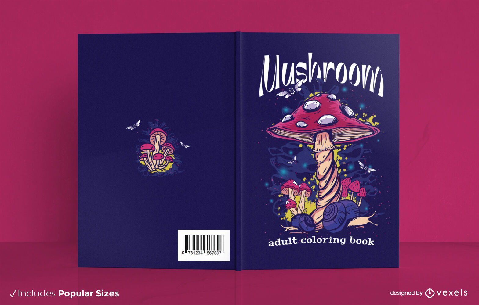 Great mushroom coloring book cover design