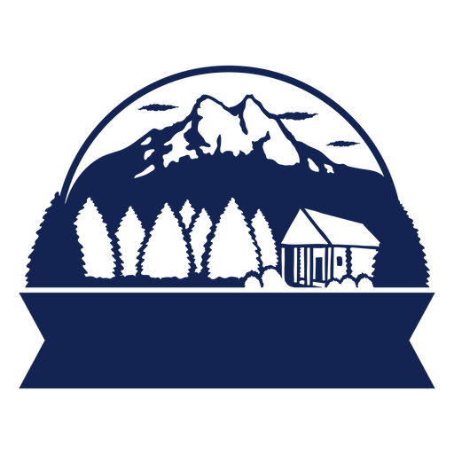 Cabin in the mountains cut out label PNG Design