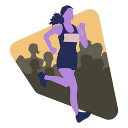 Atleta correr maratón mujer gente Diseño PNG