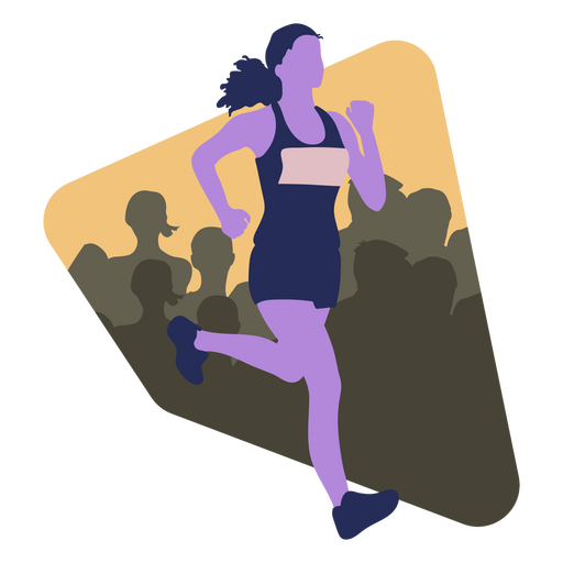 Atleta correr marat?n mujer gente Diseño PNG