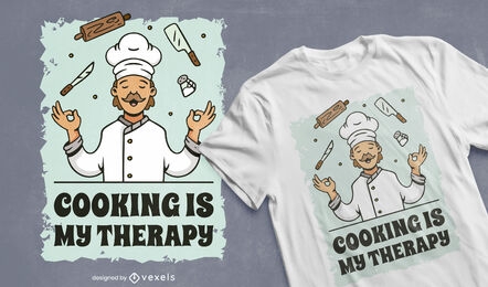Diseño de camiseta de terapia de cocina.