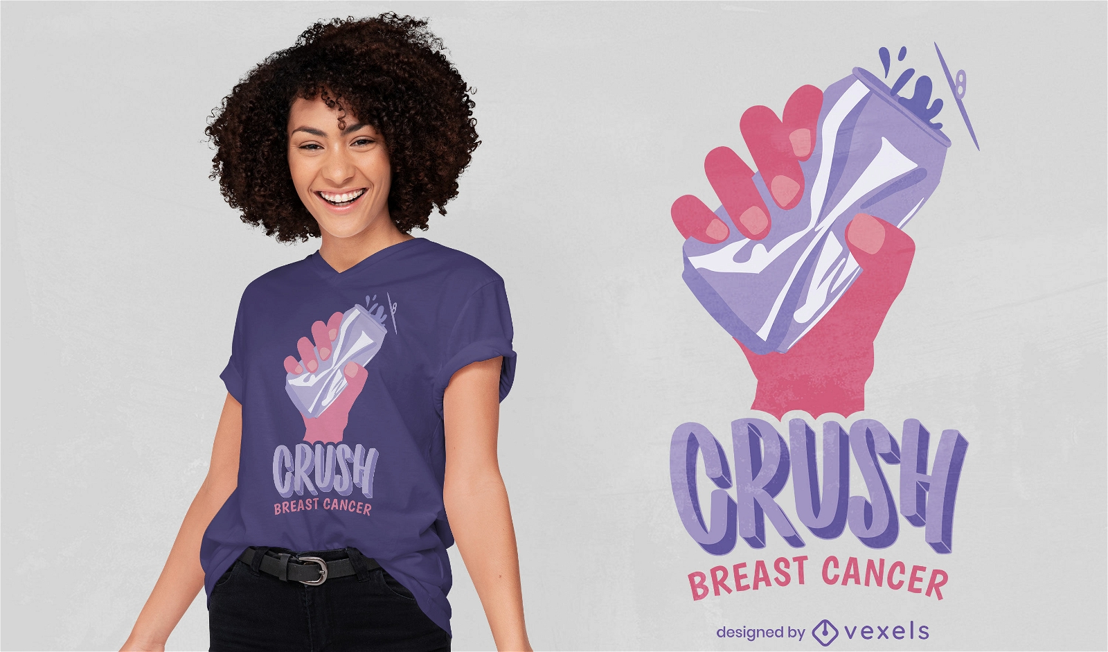 Crush Brustkrebs Zitat T-Shirt Design