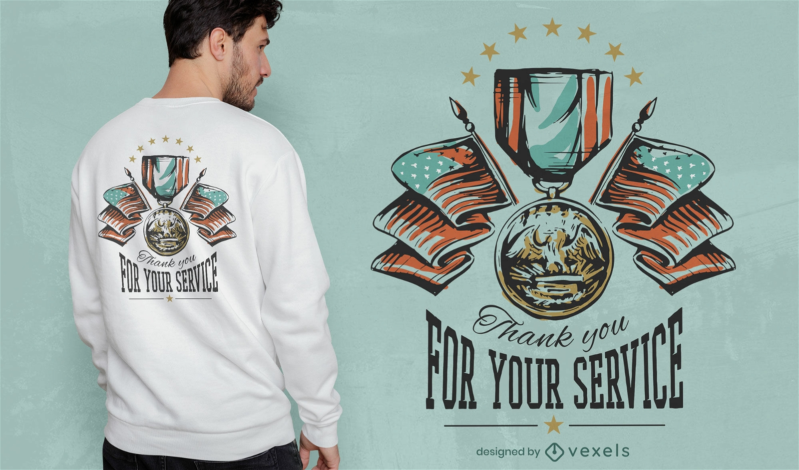 Danke Veteranen-T-Shirt-Design