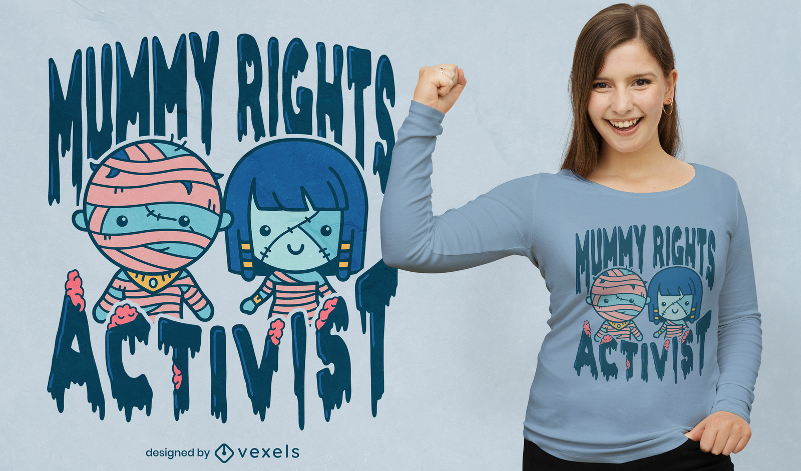 Diseño divertido de la camiseta del activista de los derechos de la momia de Halloween