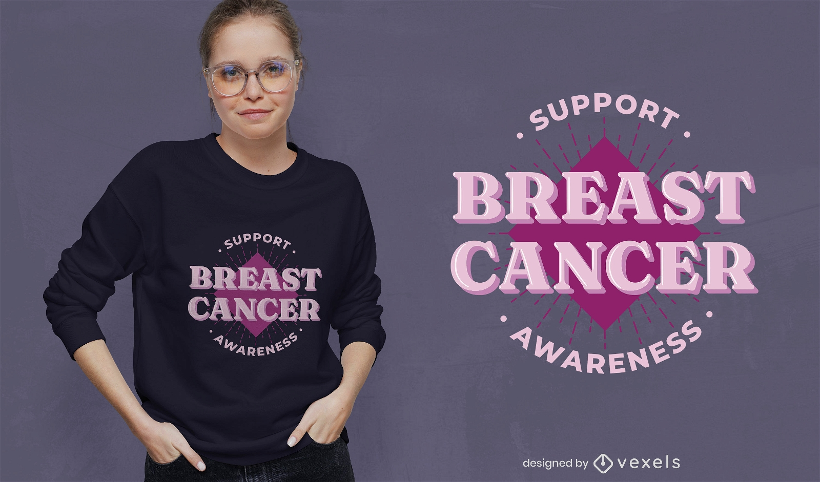 T-Shirt-Design zur Unterst?tzung von Brustkrebs