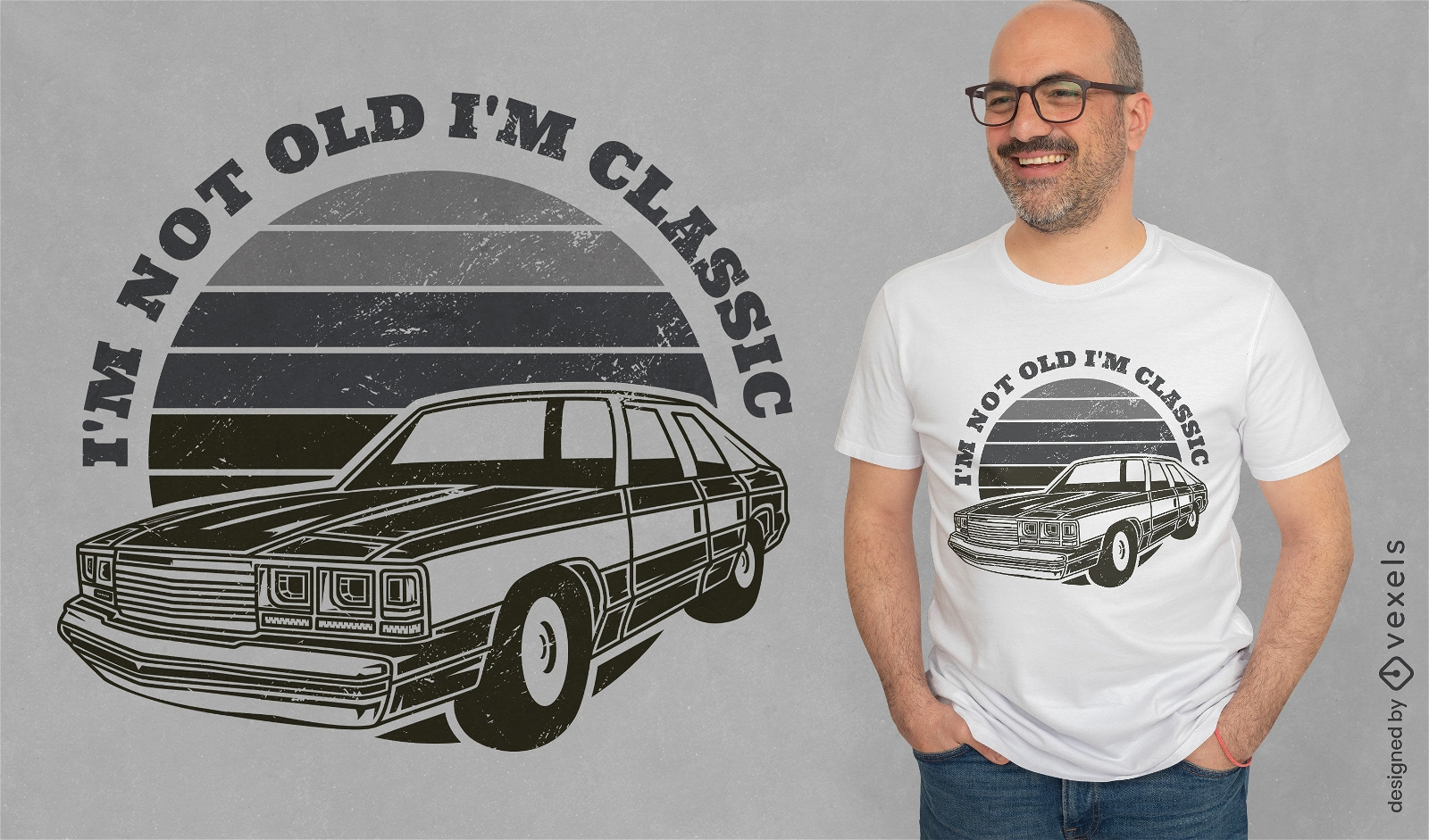Design de camiseta de transporte de carros antigos
