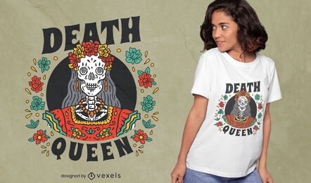 Gran diseño de camiseta mexicana del día de muertos.