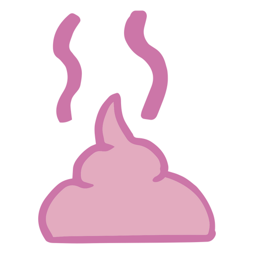 Cute pink poop color stroke PNG Design