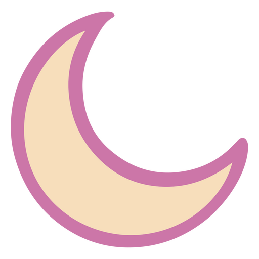 Traço de cor pastel meia-lua Desenho PNG